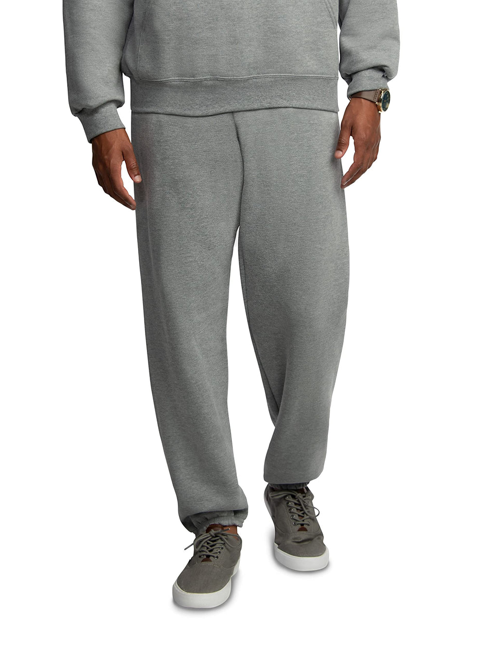 Fruit Of The Loom Mens Eversoft Fleece Elastic Bottom With Pockets, Relaxed Fit, Moisture Wicking, Breathable Sweatpants, Grey H