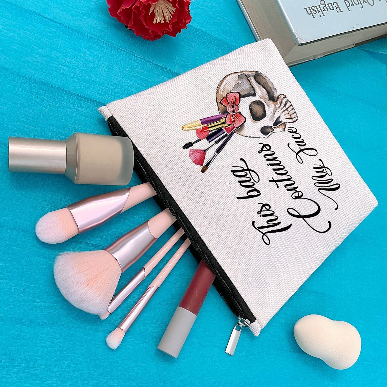 GevGuxLuo Friends Gift for Women, Halloween Funny Skull Gift, Birthday Gifts for Her Best Friend Bestie Sister, This Bag Contain