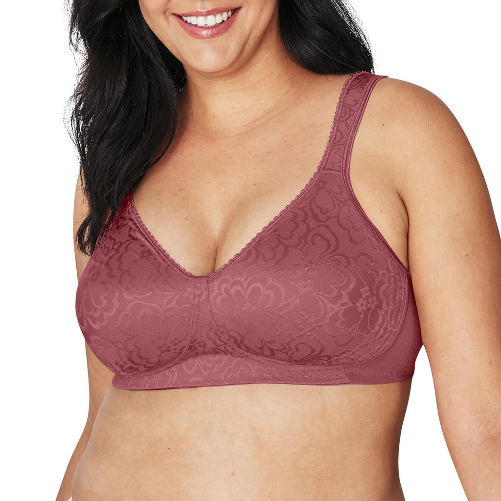 Playtex Women's 18-Hour Ultimate Lift Wireless Full-Coverage Bra, Single or 2-Pack, Rustic Berry Red