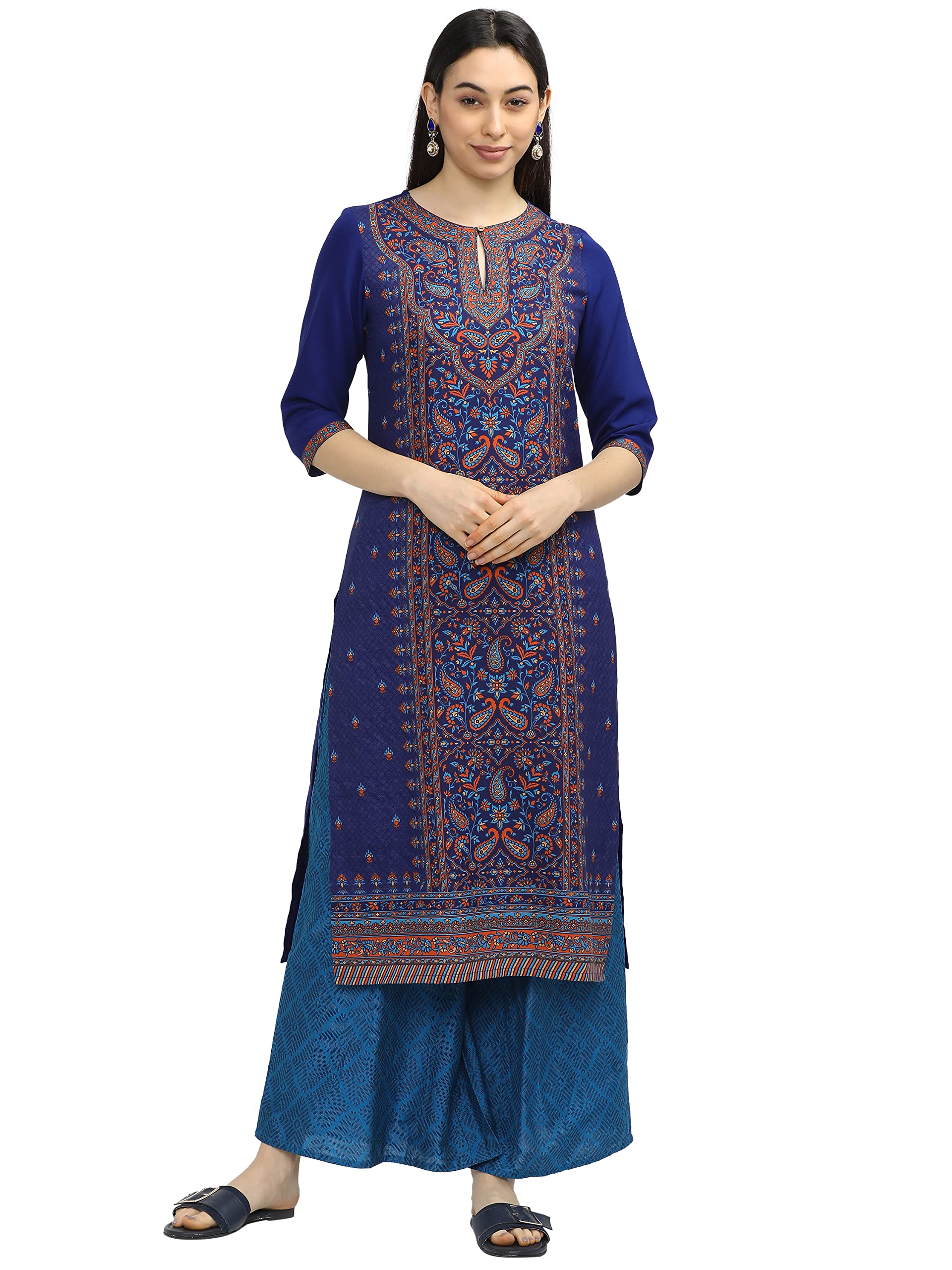 Ketch WomenS Polyester Regular Fit Fashion Vest Kurta (Khku000110_Blue, Small