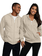 Fruit of the Loom Eversoft Fleece Hoodies, Pullover, Moisture Wicking & Breathable, Sizes S-4x, Khaki Heather Full Zip, 3X-Large