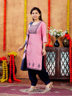Aarika Girls Casual Wear Red Colour Floral Print Cotton Kurti (9-16 Years)