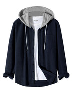 Noble Monk Mens Solid Regular Fit Shirt | Shirt with Hood | Full Sleeves Hooded Shirt for Men