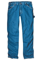 Dickies Men's Relaxed Fit Carpenter Jean, Stone Washed Indigo Blue, 30W x 34L