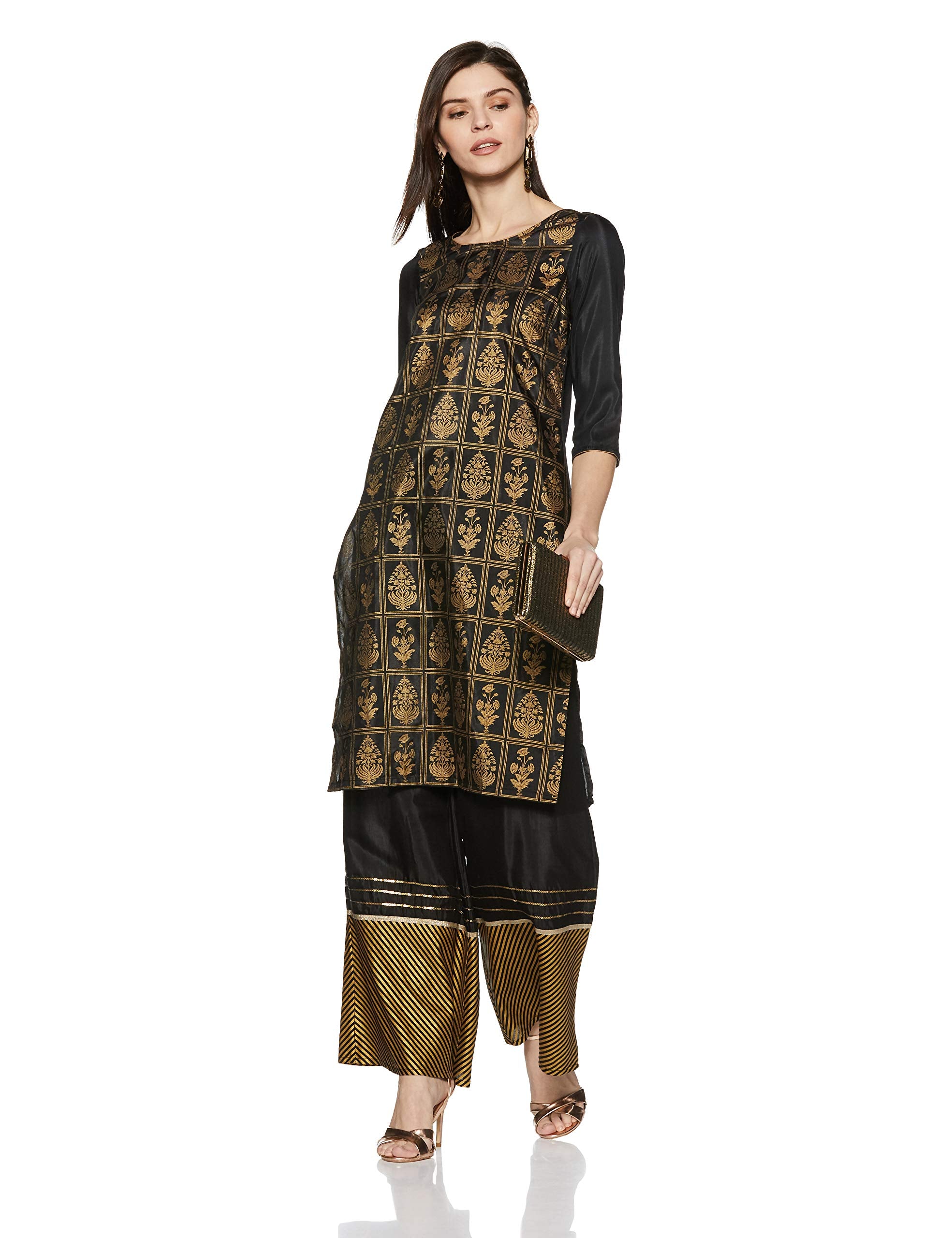 Aurelia Women'S Kurta (18Aua10130-100216_Xl_Black X-Large)