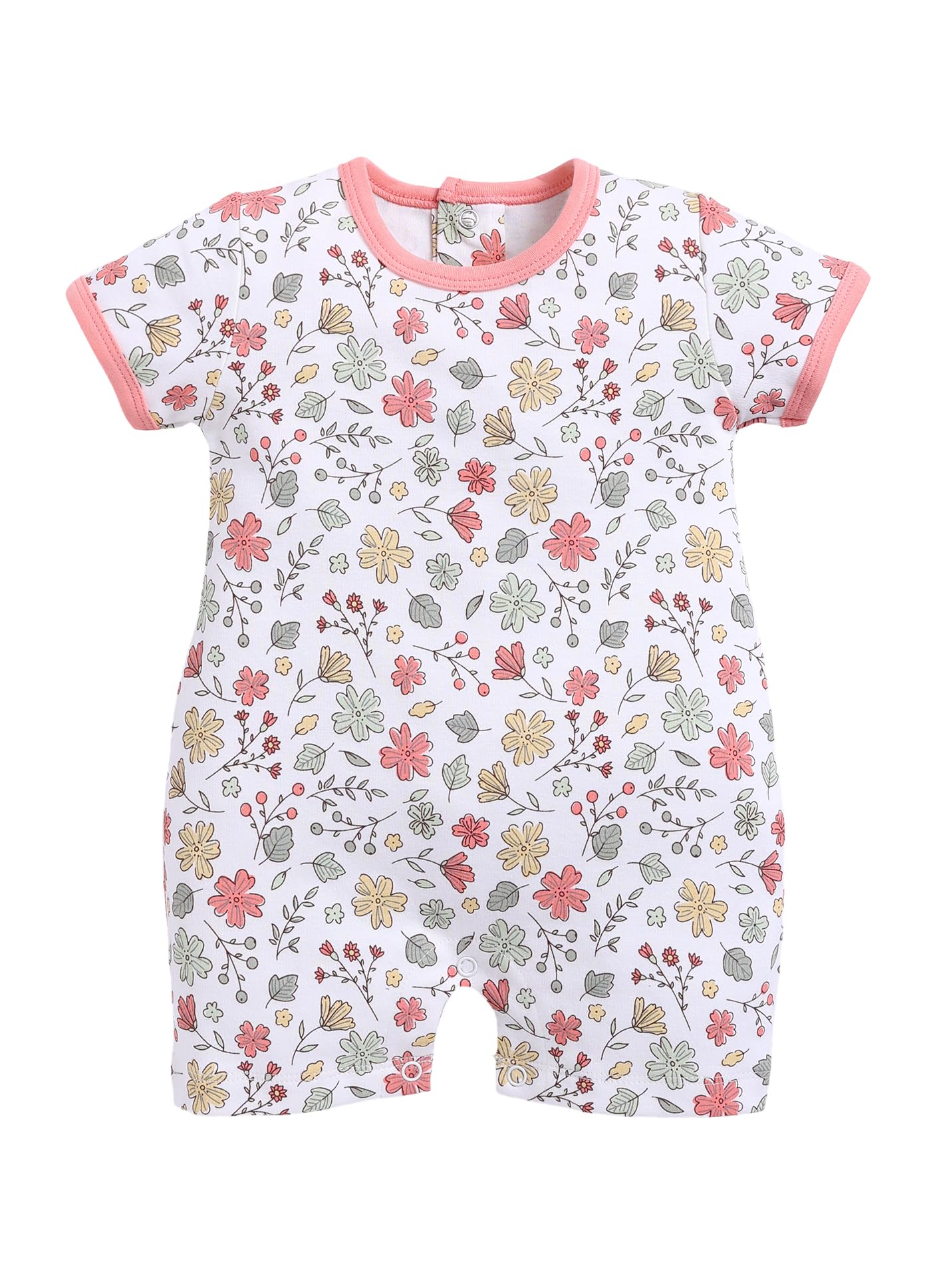 BabyGo Baby Half Sleeve Rompers 100% Cotton Rompers for New Born Baby Girls|Daily Suits for Baby Girls| 3X6M|TEAL|Onesies| Infan