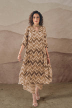 Toochki Dress For Women | Two Piece Dress For Women Long | Dress | Maxi Dress For Women | Dresses | Zig Zag Printed Dress | Cott