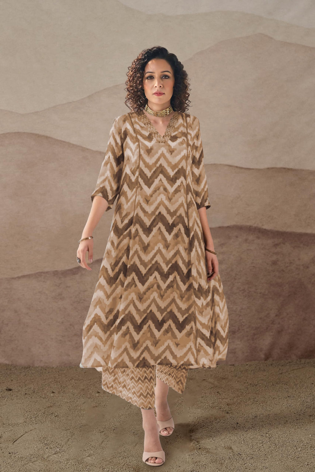 Toochki Salwar Suit Set For Women | Kurta Set For Women | Zig Zag Printed Salwar Suits | Ethnic Wear Salwar Suits | Two Piece Ku