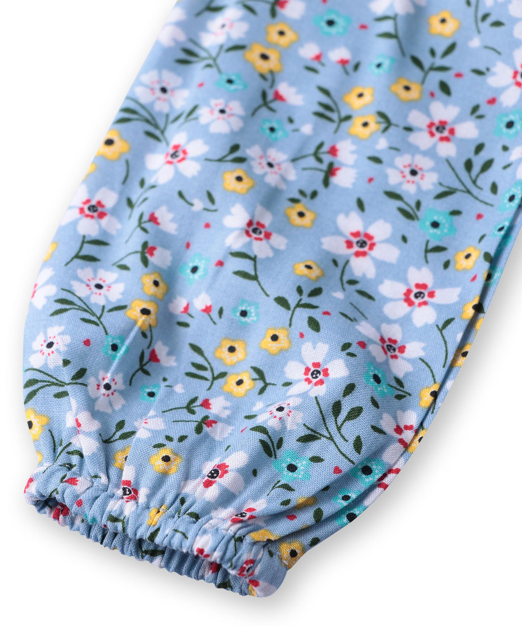 Beebay Kids Girls Button -Through Printed A-line Dress Blue