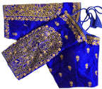 Vihu Fashion WomenS Flower Embroidery Sleeves Cut Work Readymade Saree Blouse
