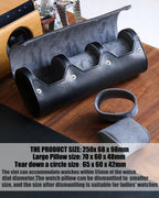 Besforu watch box organizer for mens watch case travel roll Portable 3 Watch Display Storage with Velvet Sections to Holder Larg