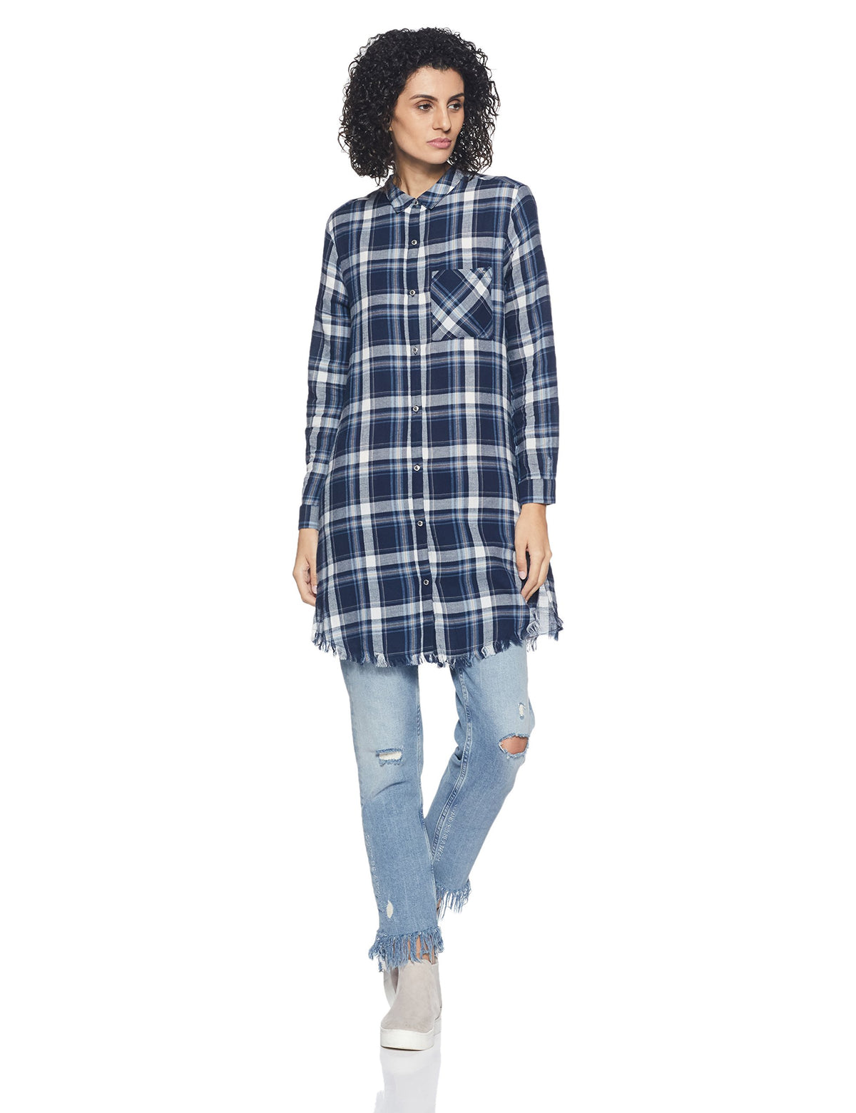 ONLY Womens Button Down Shirt (15147214_Night Sky_34) 34