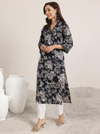 Libas WomenS Cotton Printed Regular Kurtas (29430Or Black