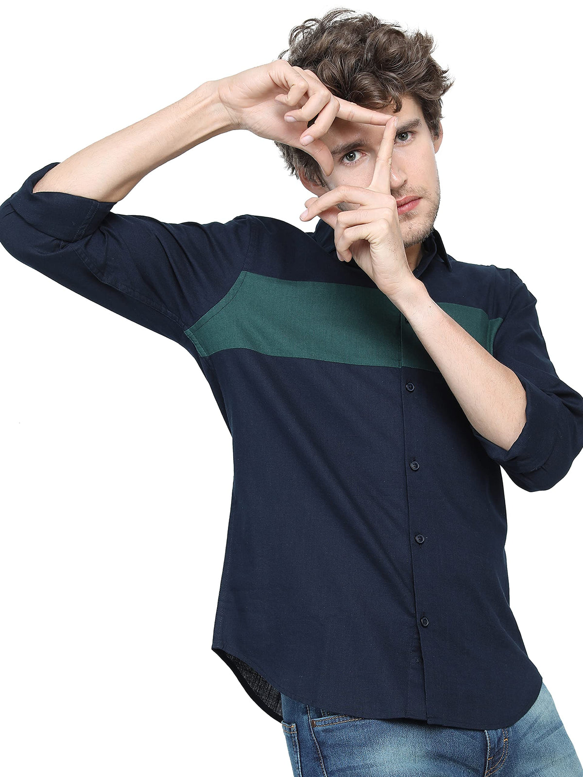 Ketch Mens Navy/Green Shirt