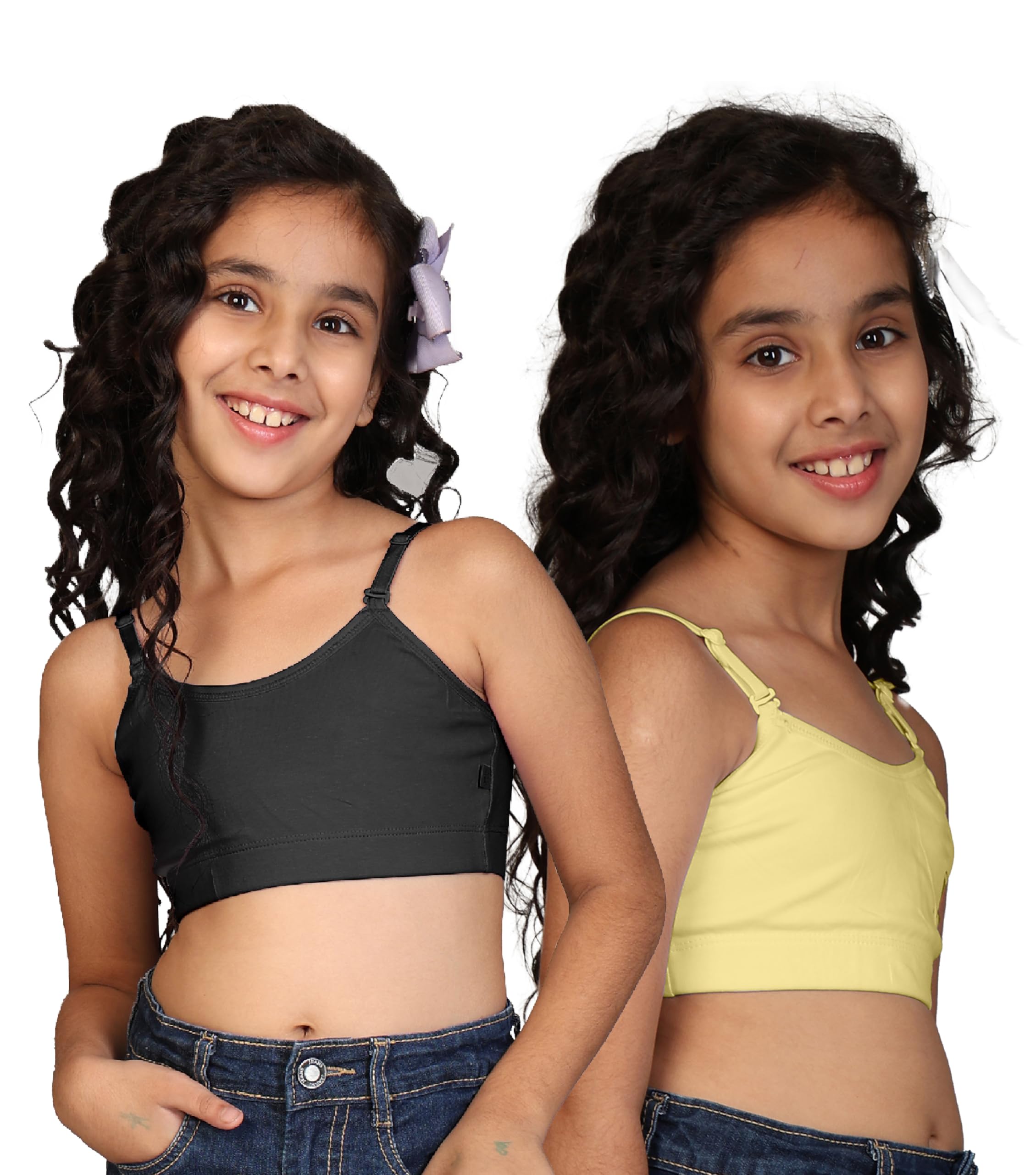 Kyda Kids Girls Antibacterial Cotton Solid Non Padded, Beginners Bra For Girls