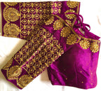 Vihu Fashion WomenS Silk Embroidery Coding Multi Work Readymade Saree Blouse