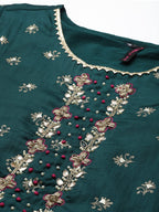 Ishin Silk Blend Women'S Printed Pleated Top, Pant