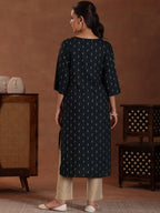 Libas WomenS Cotton Yoke Design Straight Kurta (26968_Green