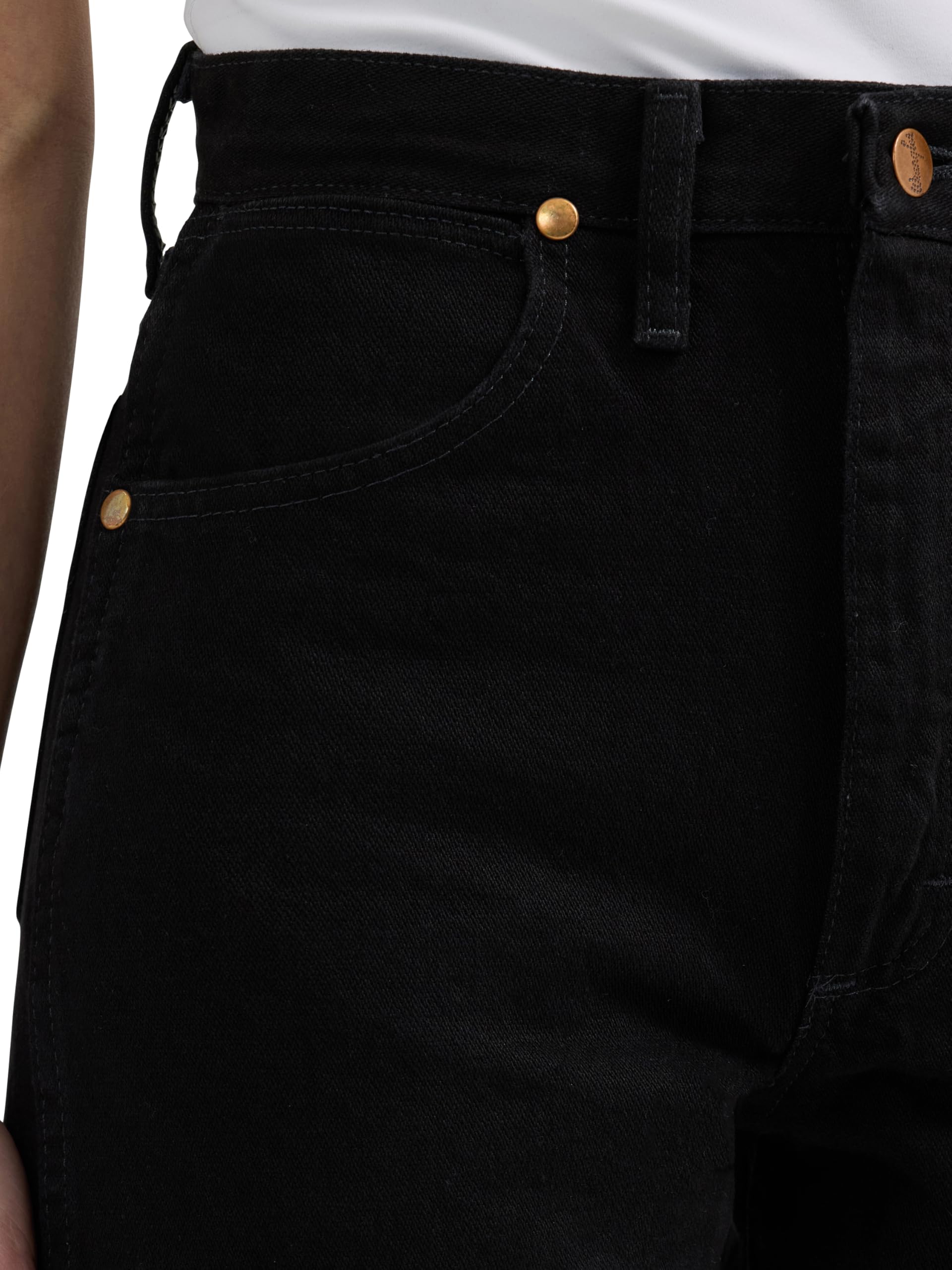 Wrangler Women's Cowboy Cut High Rise Slim Fit Tapered Leg Jean, Black, 13-34