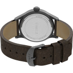 Timex Men's Expedition Scout 40mm Watch - Gunmetal Case Khaki Dial with Dark Brown Leather Strap