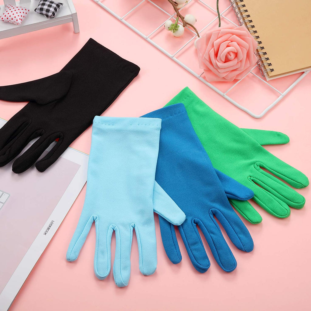 SATINIOR 13 Pairs White Spandex Gloves Women Short Stretchy Opera Gloves for Halloween Party Costume Tea Party 1920s Flapper Acc