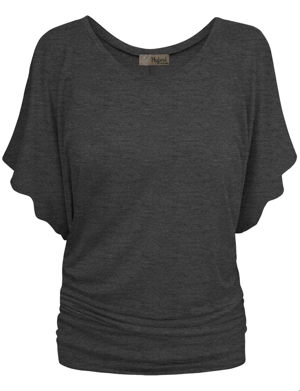 Hybrid & Company Womens Boat Neck Dolman Top Shirt KT44130 Charcoal Large