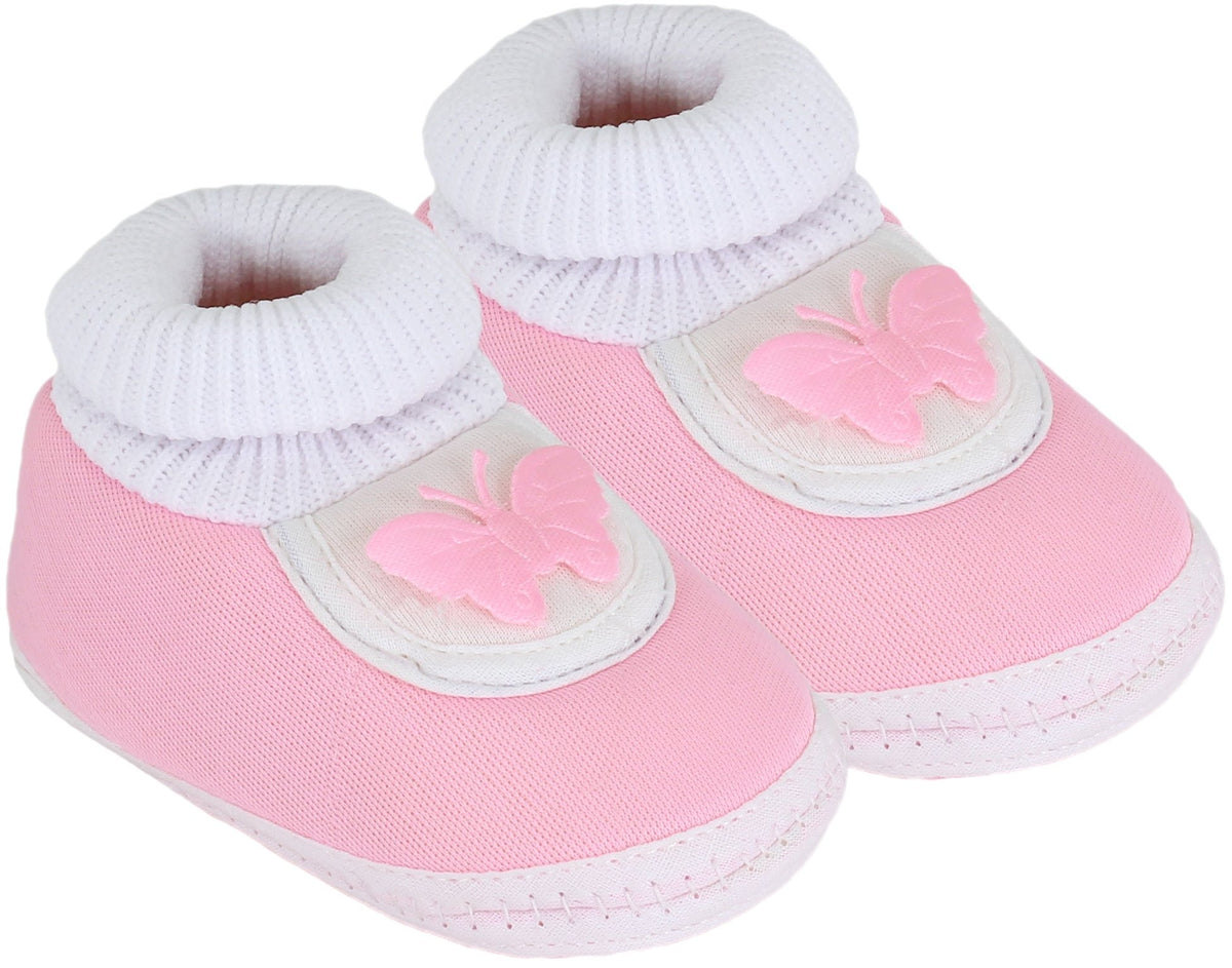 Neska Moda Baby Girls Booties For 6 To 12 Months (White,Pink) 6-12