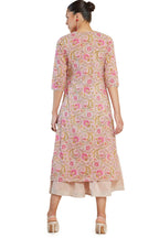Soch Women Beige Cotton Printed Kurta