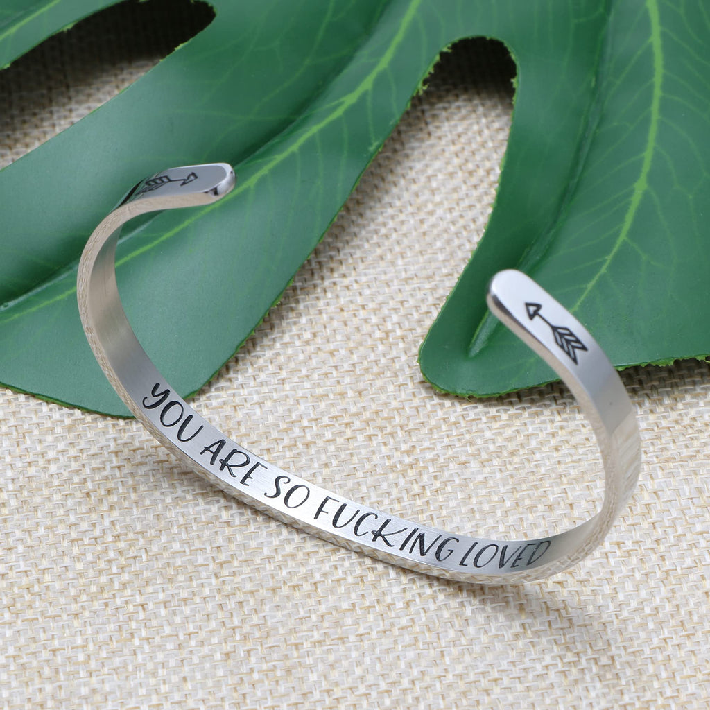 Friend Gift for Women Encouragement Birthday Christmas Cuff Bracelets for Women Bestie Classmates Stainless Steel Friendship Jew