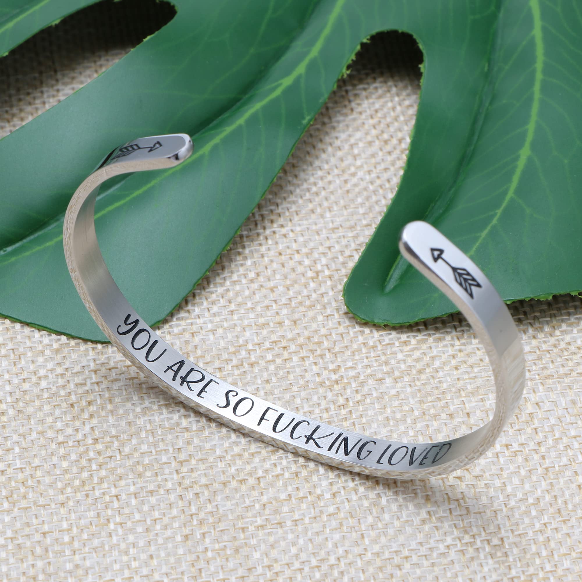 Friend Gift for Women Encouragement Birthday Christmas Cuff Bracelets for Women Bestie Classmates Stainless Steel Friendship Jew