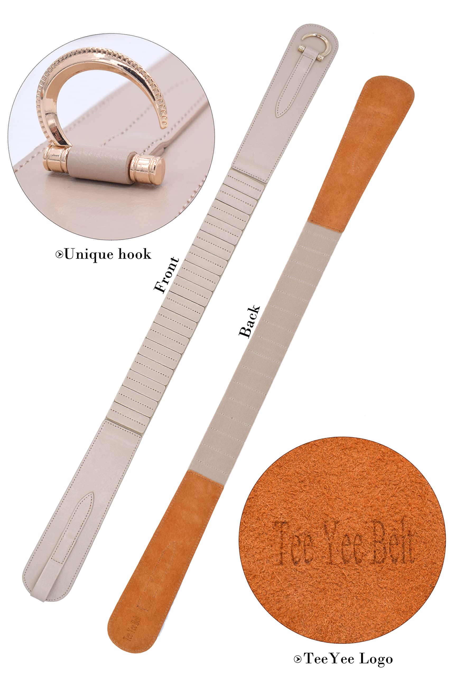 TeeYee Leather Belts Renaissance Waist Vintage Fashion Medieval Belt beige#