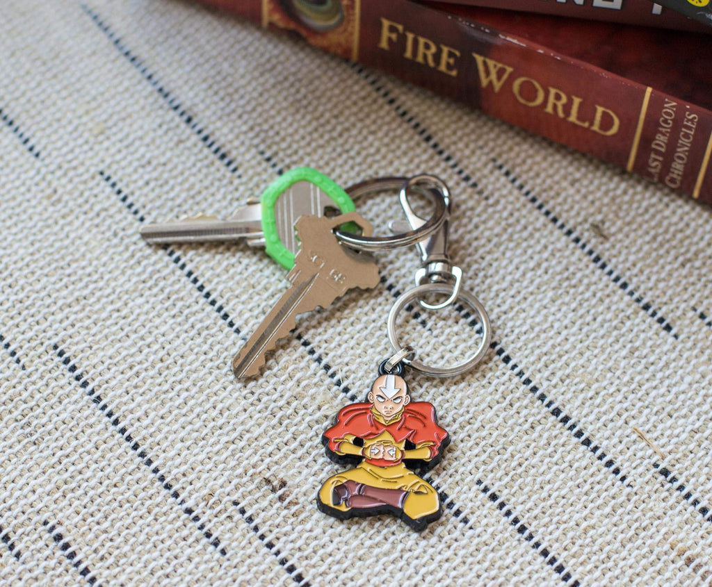 Avatar: The Last Airbender Aang Enamel Pendant Keychain | Cute Anime Key Ring Accessories With Purse Charm for Handbag, Wallet,