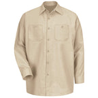 Red Kap Mens Industrial Work Shirt, Regular Fit, Long Sleeve, Light Tan, 4X-Large