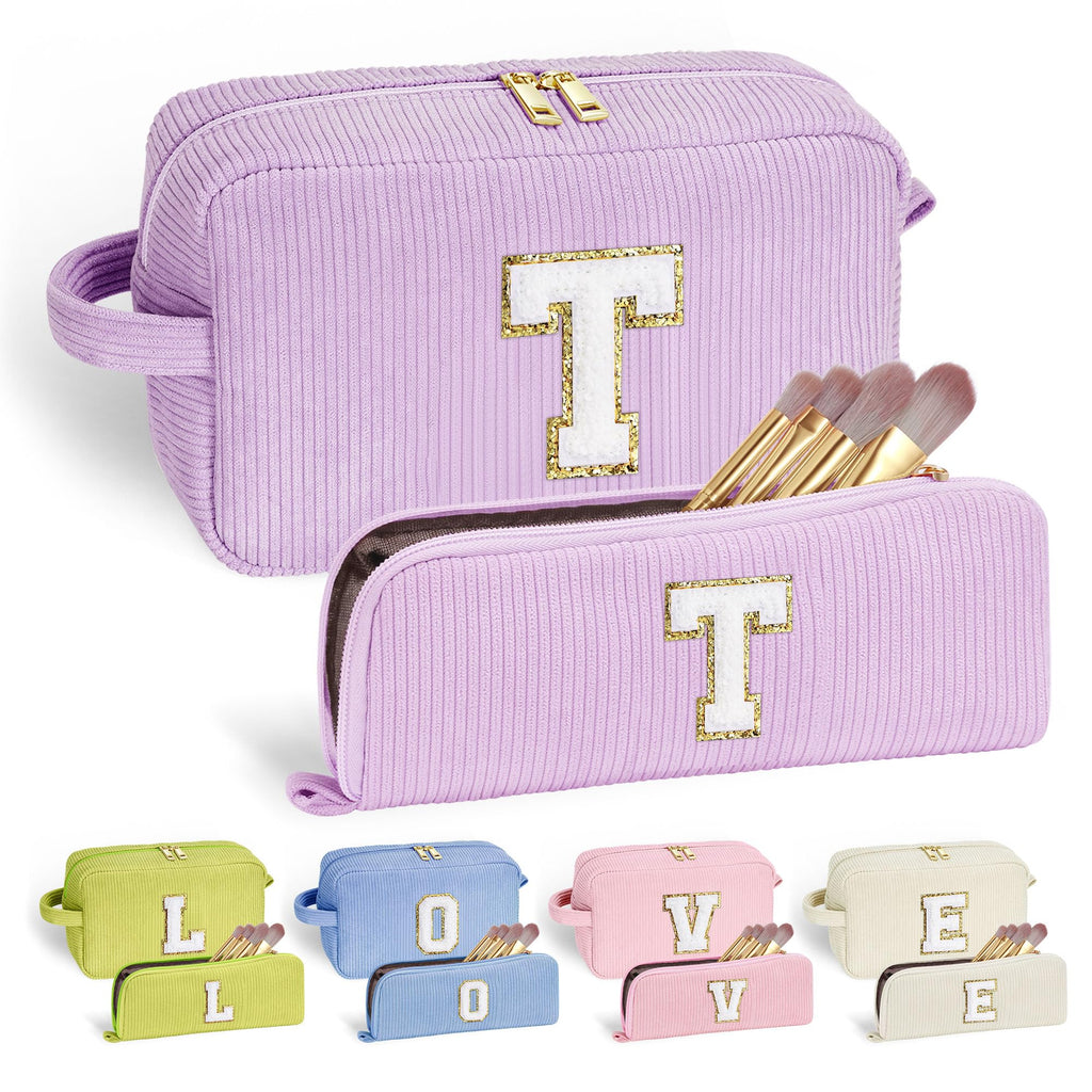 YOOLIFE 2 Pieces Travel Makeup Bag - Make Up Bag Mini Cosmetic Bags for Women Makeup Brush Bag Travel Bag Cute Small Makeup Bag 