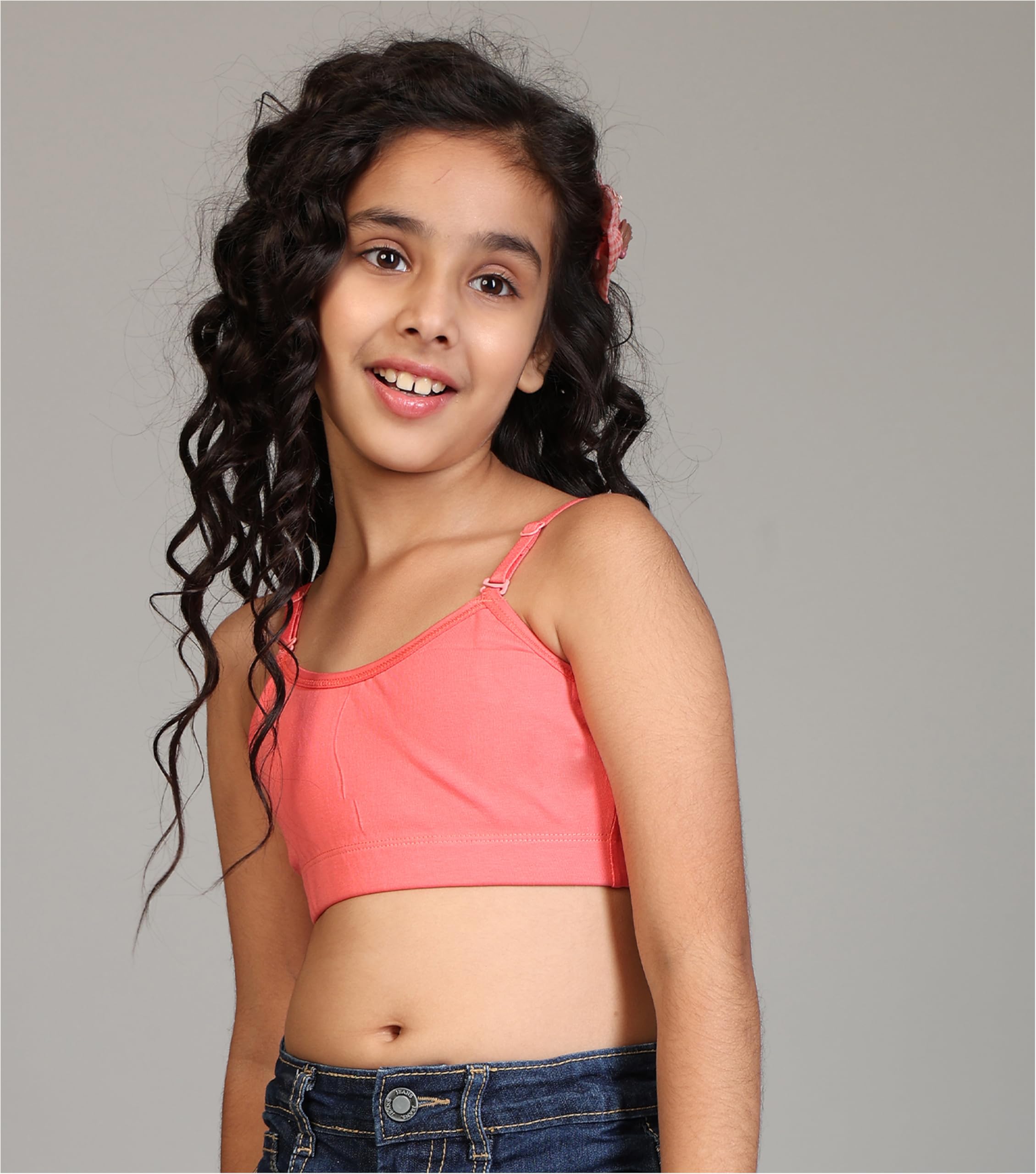 Kyda Kids Girls Antibacterial Cotton Solid Non Padded, Beginners Bra For Girls