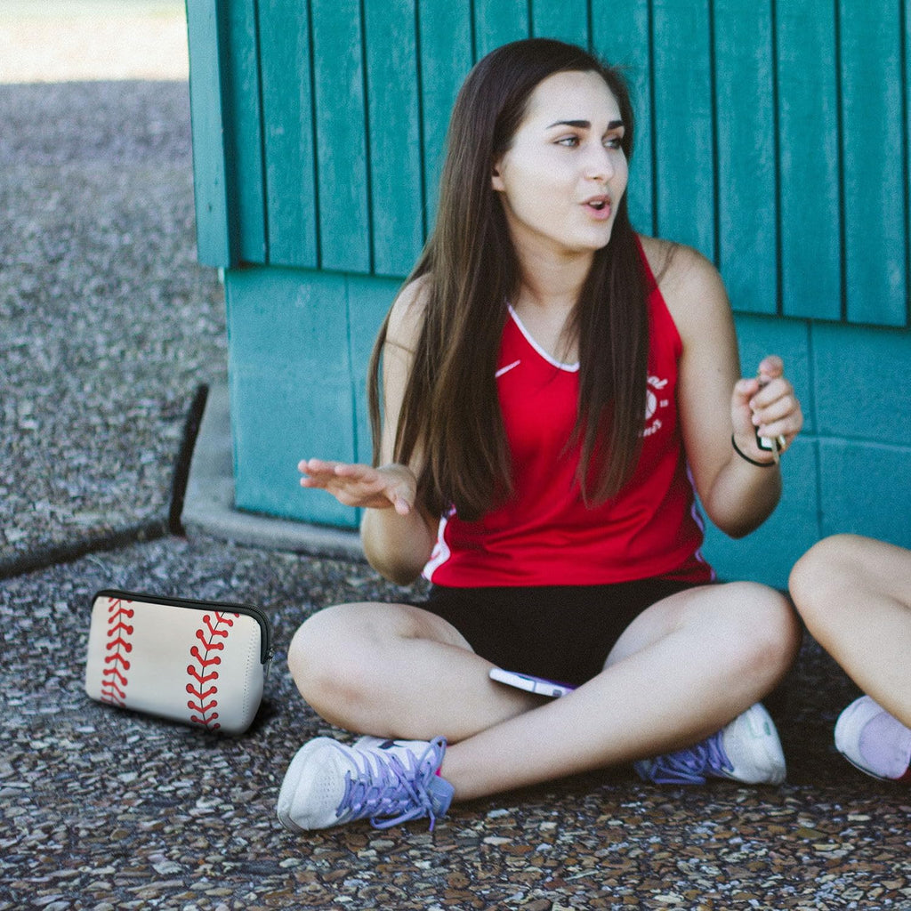 AJLTPA Cosmetic Bag Waterproof Neoprene Zipper Pouch Travel Portable Toiletry Makeup Bags Organizer Case for Women and Girls, Cu