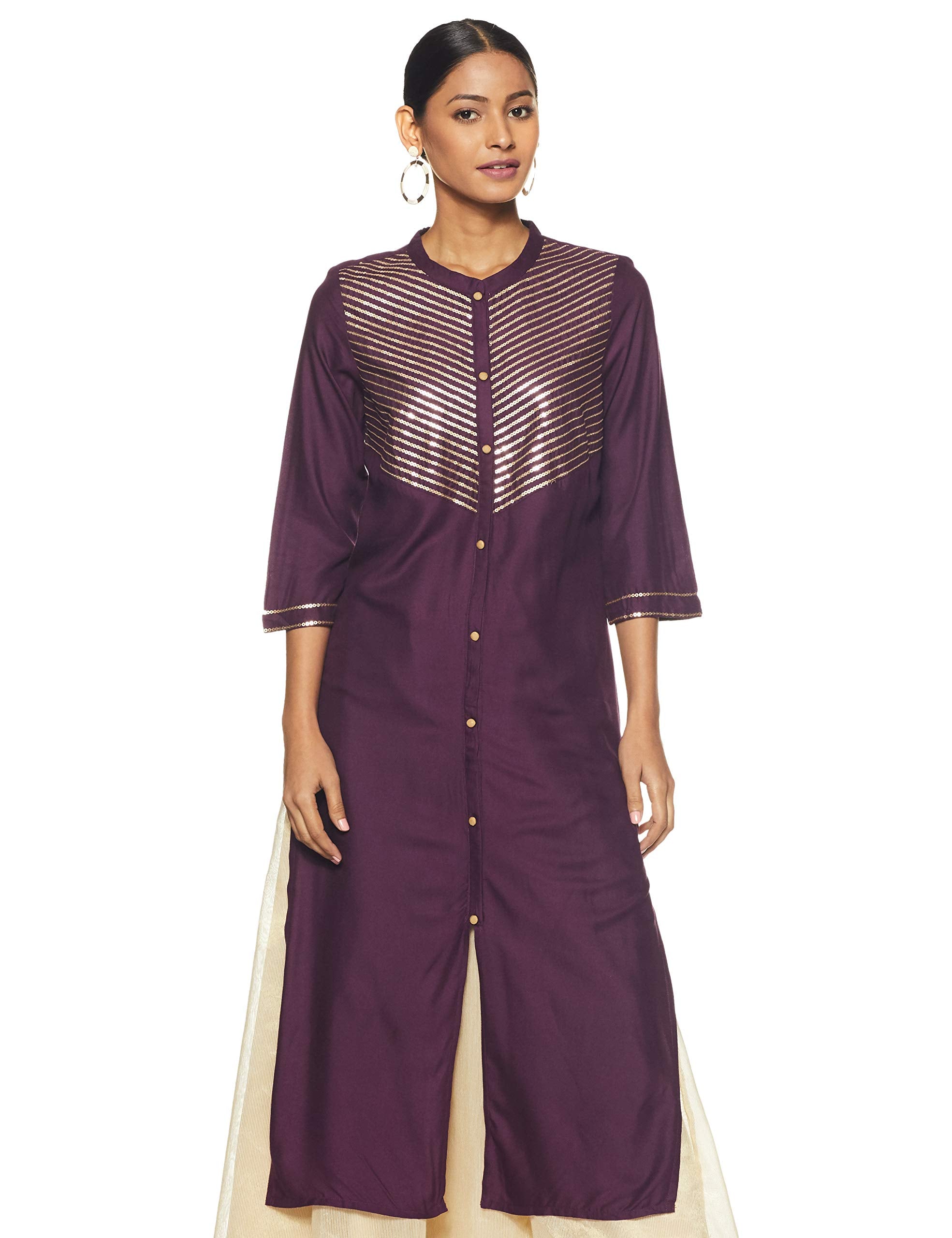 Aurelia Women'S Rayon Regular Kurta (19Aua10789-600914_Maroon_S)