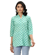 Libas WomenS Cotton Blend Solid Straight Kurtis (29671_Sea Green_L)