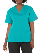 Dickies womens Signature 86706 Missy Fit V-neck Top medical scrubs shirts, Caribbean Blue, XX-Small US