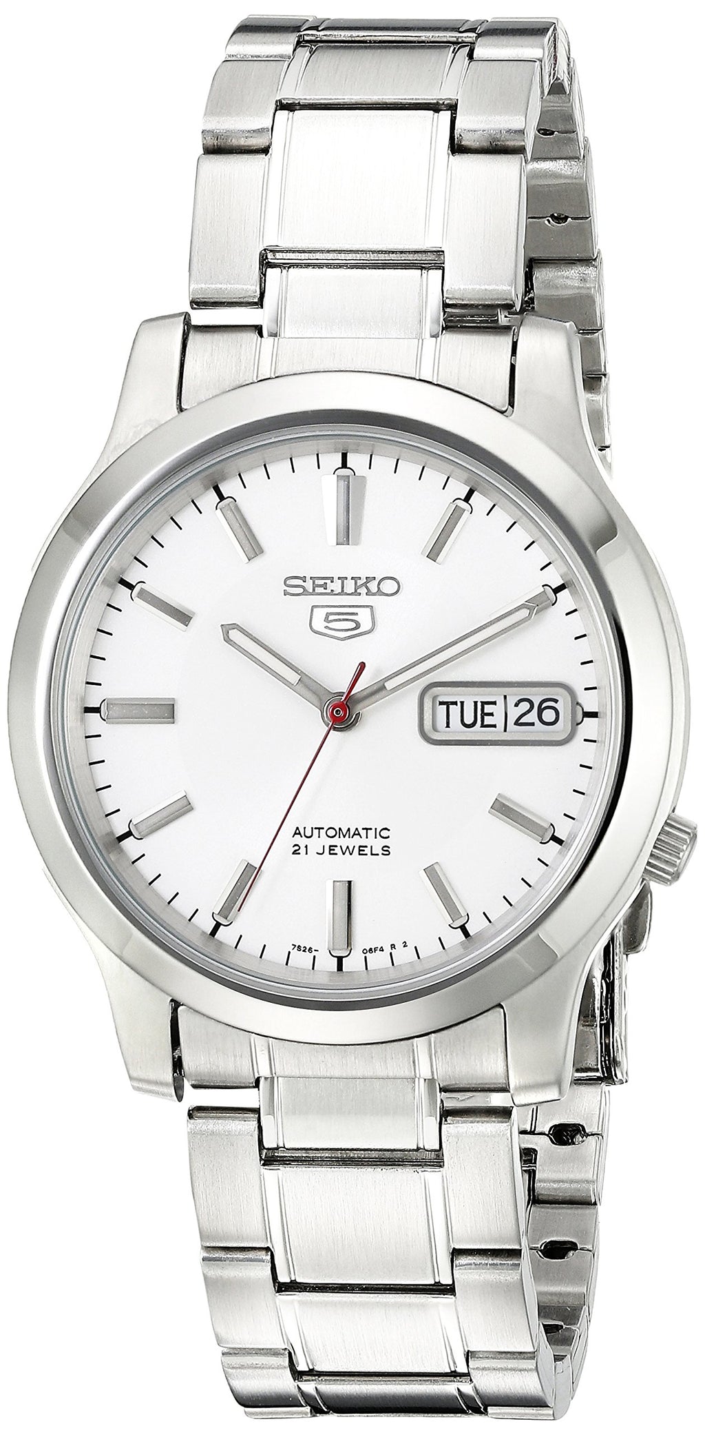 Men's SNK789 SEIKO 5 Automatic Stainless Steel Watch with White Dial
