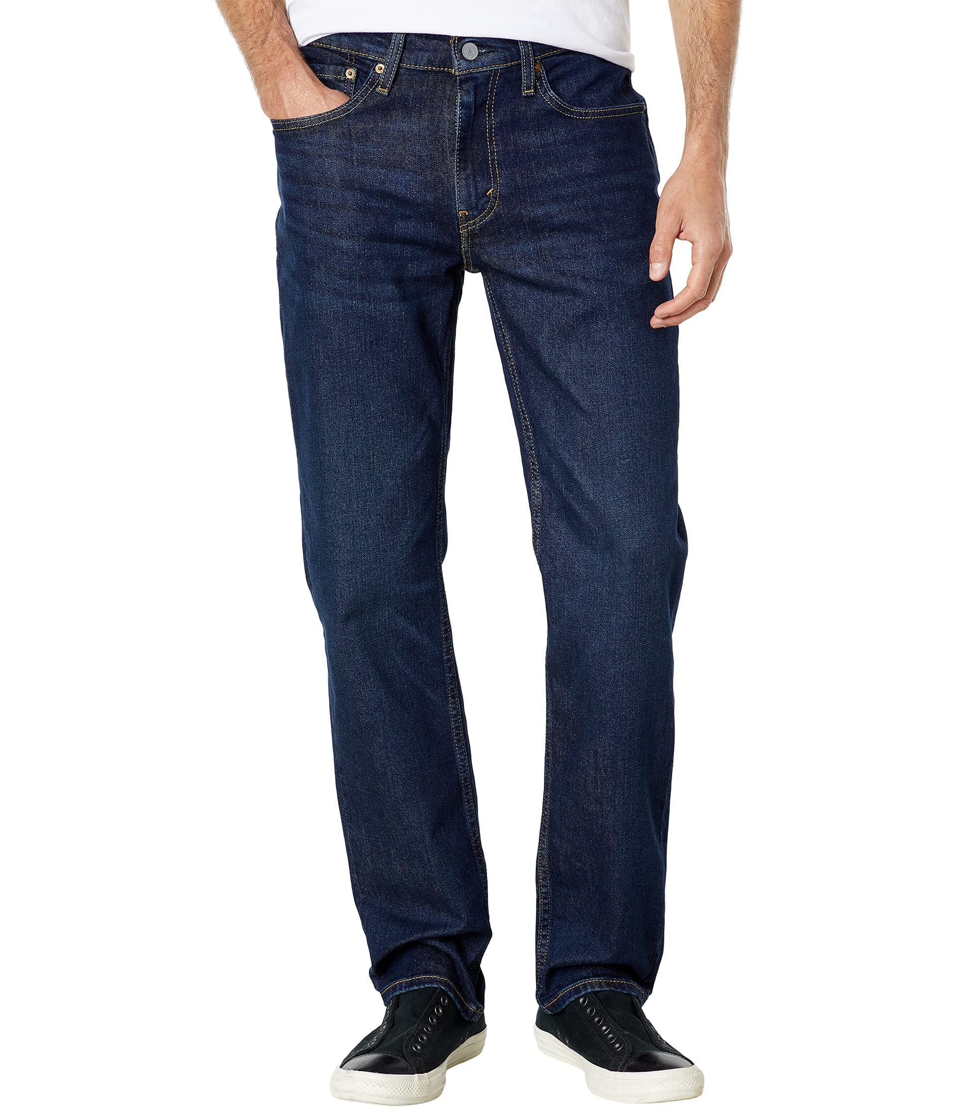 Levi's Men's 514 Straight Fit Cut Jeans (Also Available in Big & Tall), (New) Clean Run-Dark Indigo (Advanced Stretch), 34W x 34