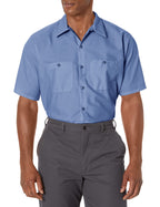 Red Kap Mens Standard Industrial Work Shirt, Regular Fit, Short Sleeve, Petrol Blue, 5X-Large