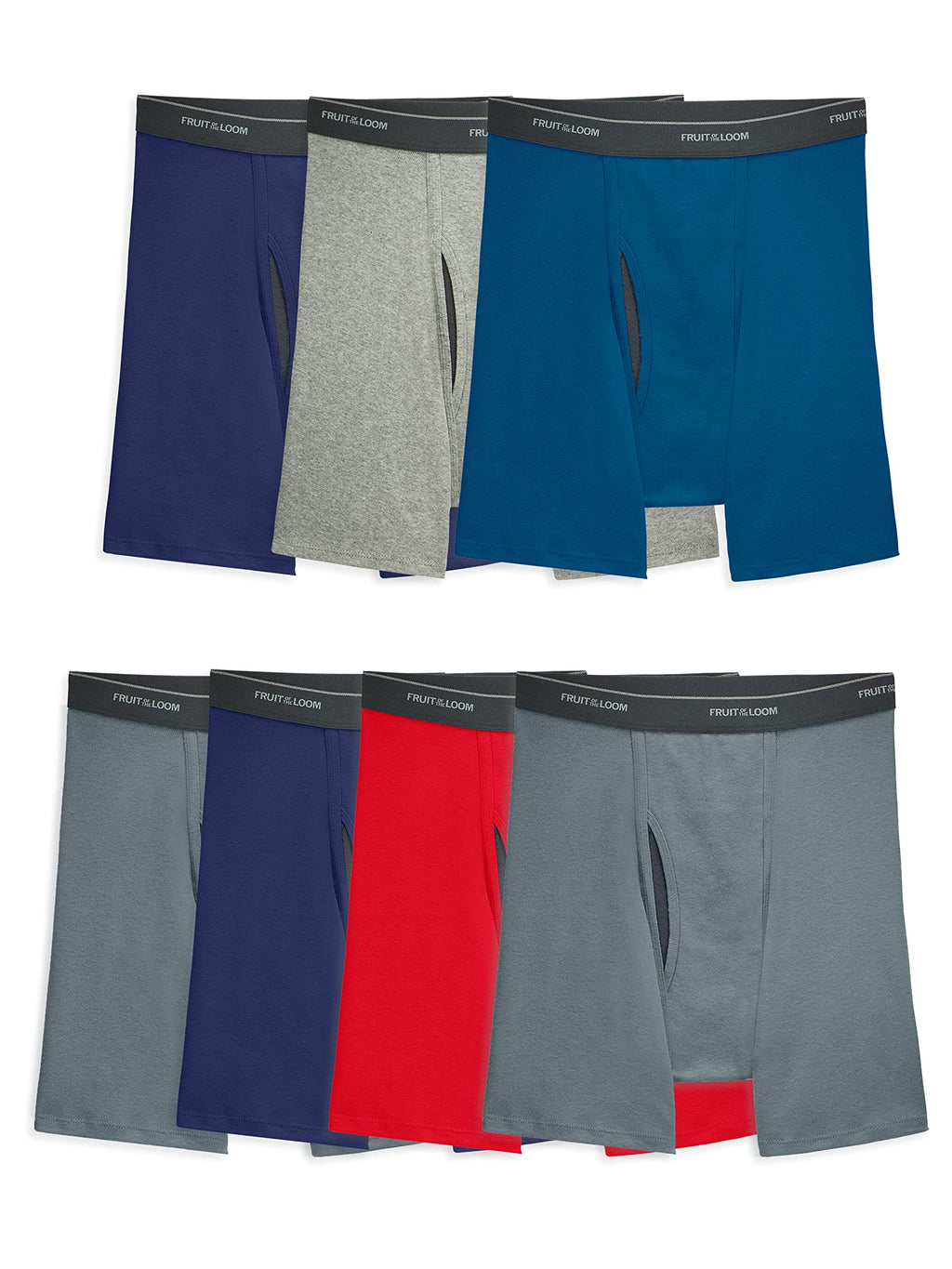 Fruit of the Loom Men's Coolzone Boxer Briefs, 7 Pack-Assorted Colors, Large