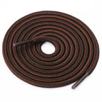 Stepace Round Shoelaces [2 Pairs] Heavy Duty Boot Shoe Laces for Hiking Work Boots Coffee Black-120(Stripe)