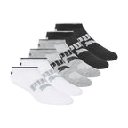 PUMA Womens 6 Pack Runner Socks, Black/Grey/White Logo, 9-11