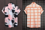 Rebelify MenS Lycra Bland Shirt With Half Sleeves Button Down Closure Round Collar Neck Printed Pattern Relaxed Fit And Standar
