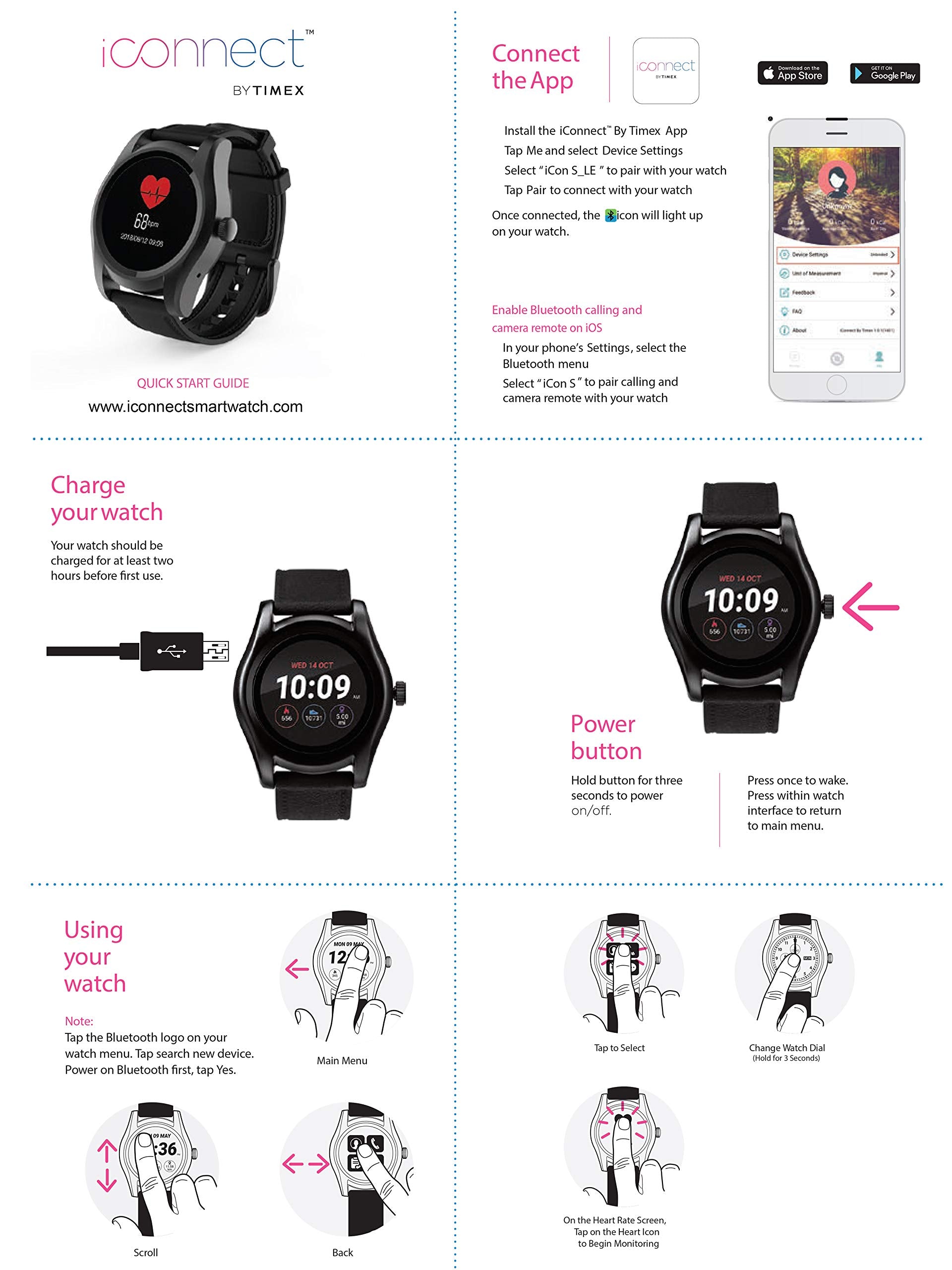 iConnect by Timex TW5M31900 Classic Round Gunmetal Smartwatch, Beige Silicone Strap