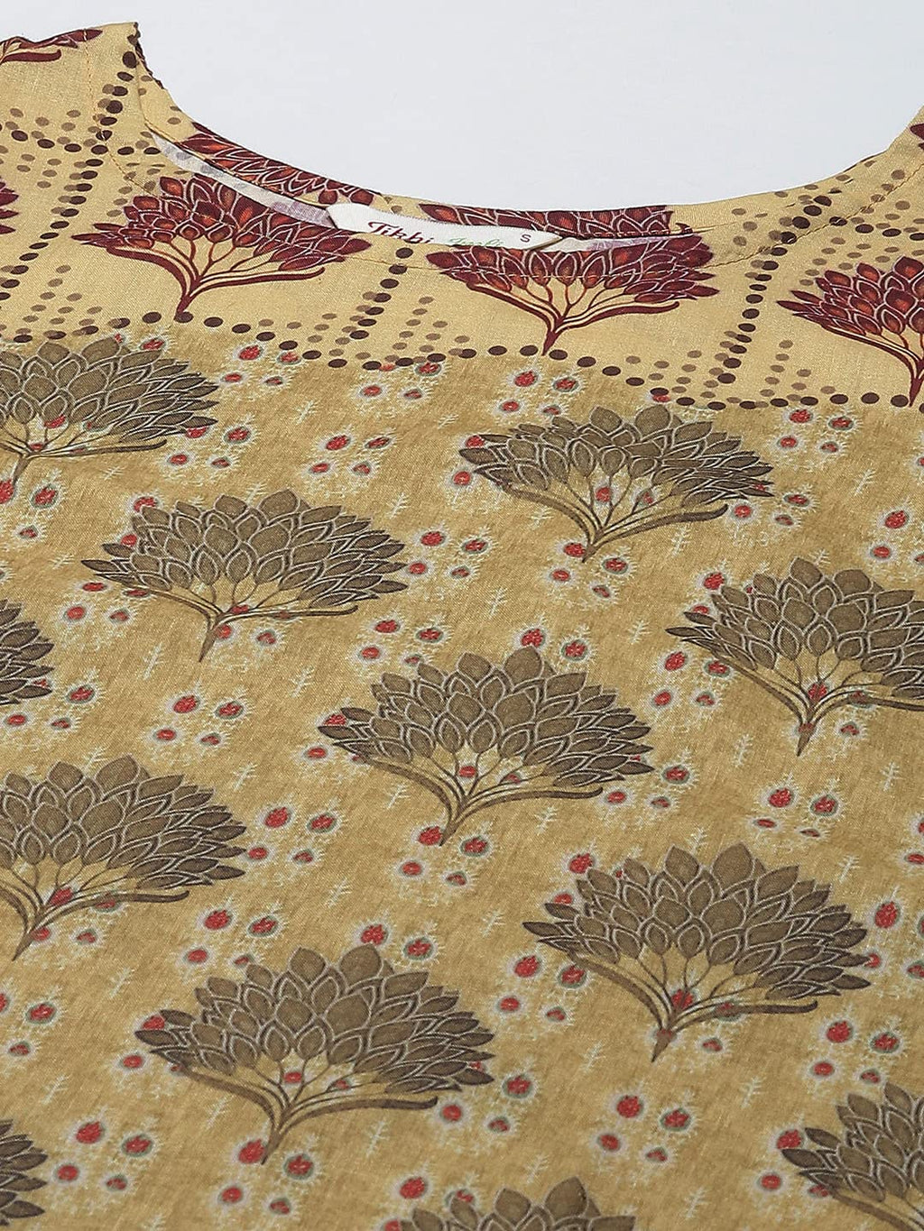 Womanista Women Cotton Abstract Straight Kurta