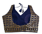 Pujia Mills Womens Readymade Blouse Sleeveless Blouse Embroidery jari Work Mirror Blouse Handwork Readymade Saree Blouse for Wo