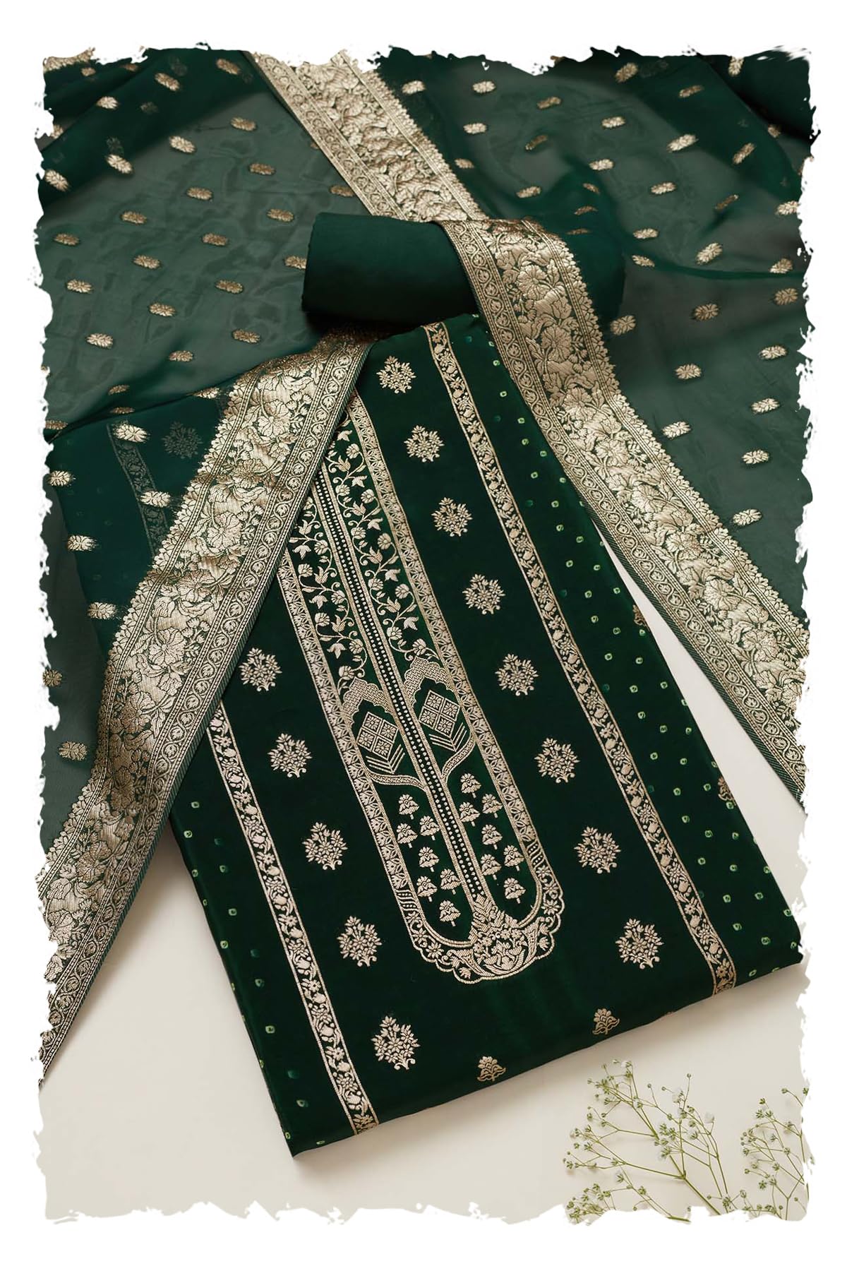 Soch Women Bandhani Print Unstitch Dress Material